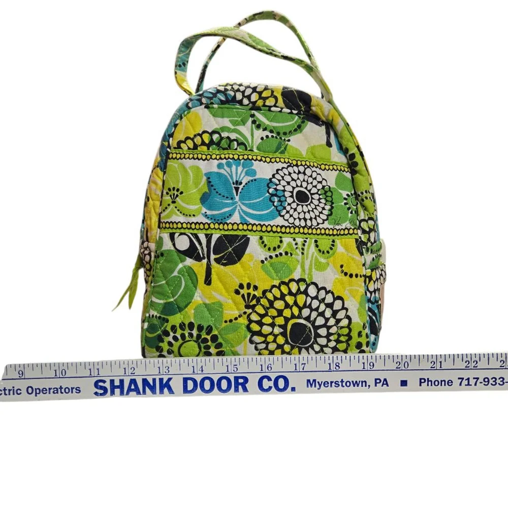 Vera Bradley Lunch Bag Limes Up Insulated Green Yellow Blue Floral Quilted